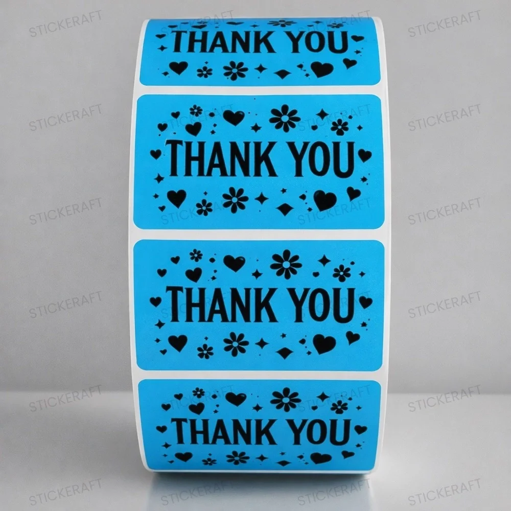 Thank You Stickers 2x1 Inch – 100 Pack for Gifts, Mail & Packaging Boutique Pack